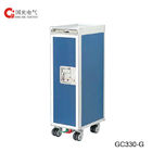 Blue Airplane Food Trolley , Flight Attendant Cart Box Type Sealing